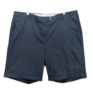 J. Jill Live-In Chino Shorts Women's Sz 20 Navy Blue Casual Cotton Blend Stretch